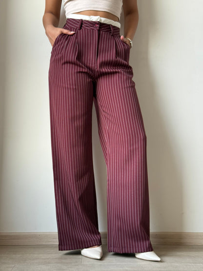 Striped Boxer Wide Leg Trousers