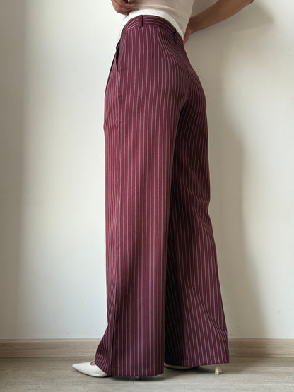Striped Boxer Wide Leg Trousers