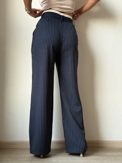 Striped Boxer Wide Leg Trousers