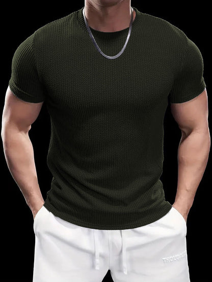 Premium Textured Round Neck T- Shirt