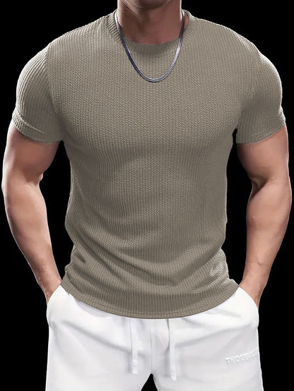 Premium Textured Round Neck T- Shirt