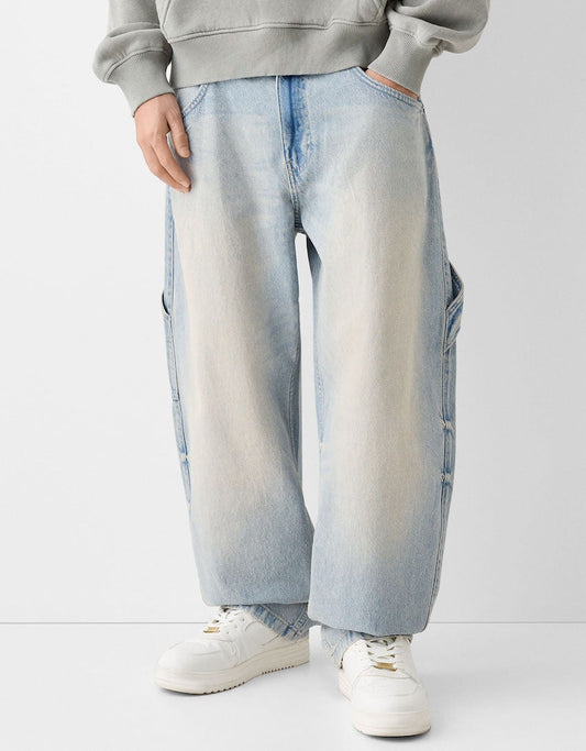 Faded Balloon-Fit Carpenter Jeans