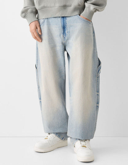 Faded Balloon-Fit Carpenter Jeans