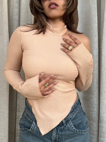 Twist of Texture Asymmetrical Top