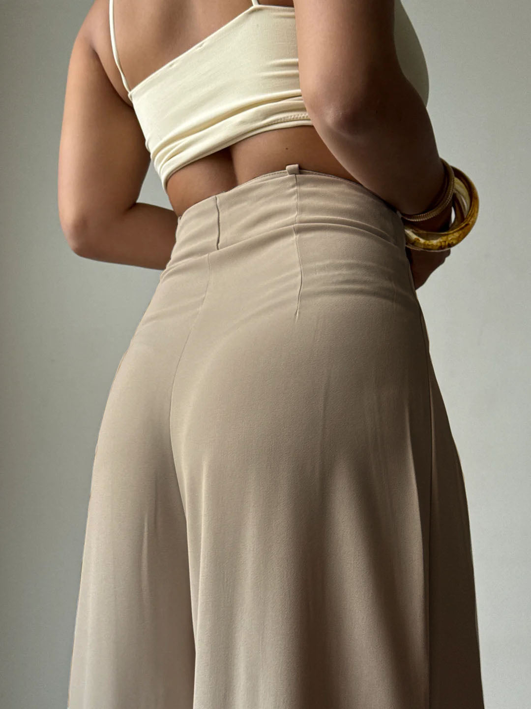 Cinched Drawstring Wide Leg Pants