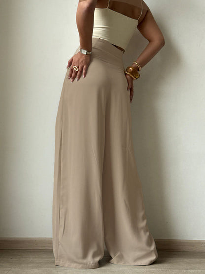 Cinched Drawstring Wide Leg Pants