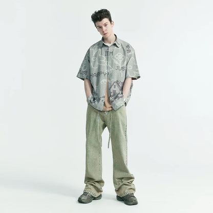 Mud Dyed Washed Bootcut Jeans