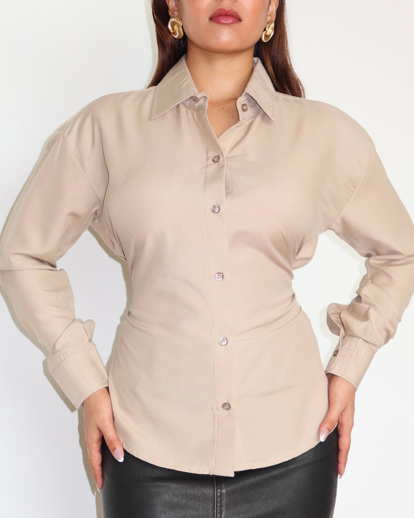 Tie Up Waist Statement Shirt