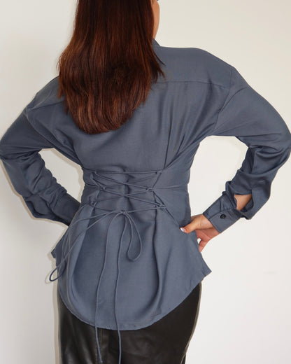 Tie Up Waist Statement Shirt