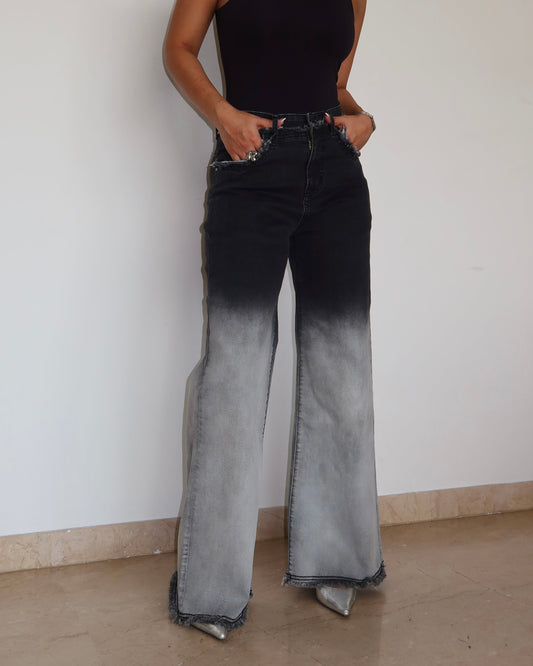 Bare Edge Ombre Wide Leg Jeans
