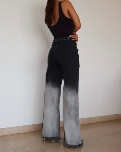 Bare Edge Ombre Wide Leg Jeans
