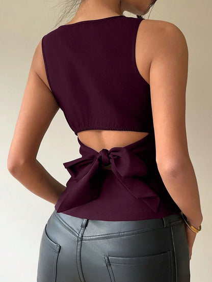 Peek and Tie Backless Top