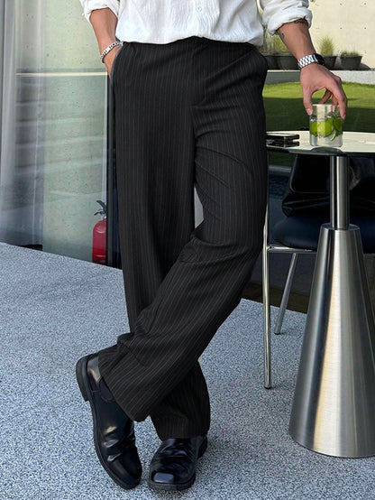 Korean Inspired Classic Stripe Trousers