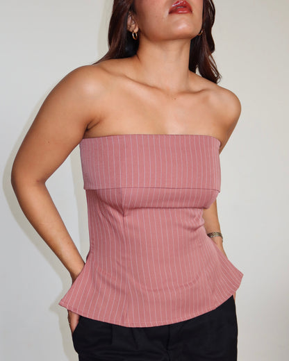 Sleek Stripe Bandeau Top