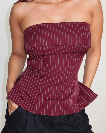 Sleek Stripe Bandeau Top