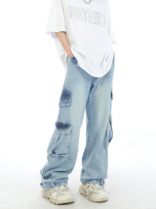 Dusty Blue Baggy Cargos