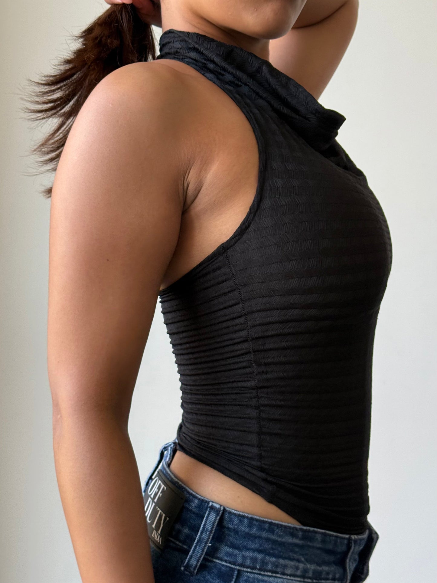 Refined Cowl Backless Halter Top