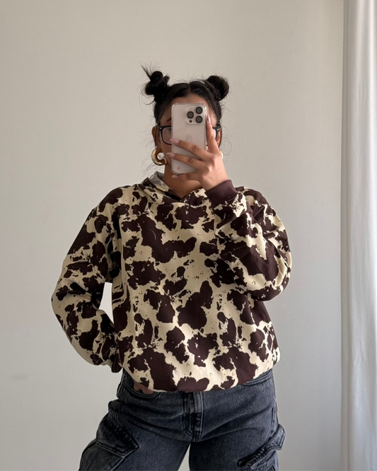 Cow Print Oversize Hoodie