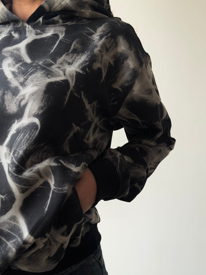 Abstract Smoke Print Oversize Hoodie