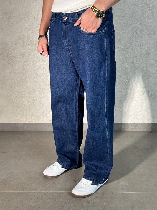 Air Force Blue Baggy Fit Rigid Jeans