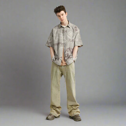 Mud Dyed Washed Bootcut Jeans