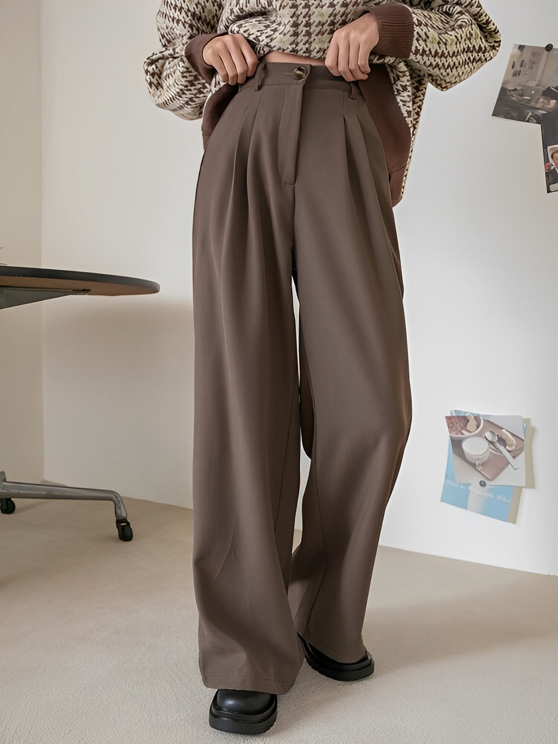 Coco Brown Korean Relaxed Pants