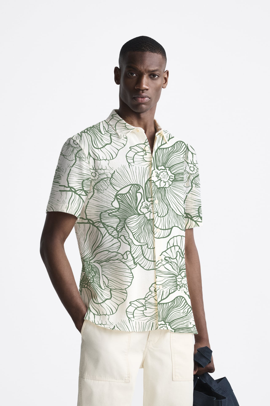 Bold florals short sleeve shirt