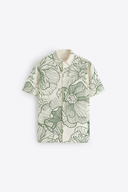 Bold florals short sleeve shirt