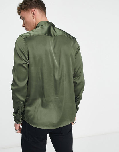 Party Button Up Satin Shirt