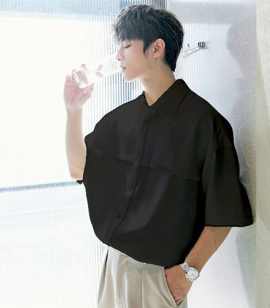 Men Half Sleeves Drop Shoulder Shirt