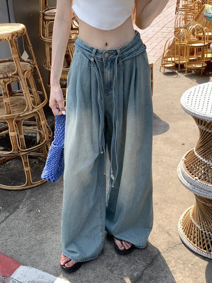 Sporty Glam Baggy Denim Joggers