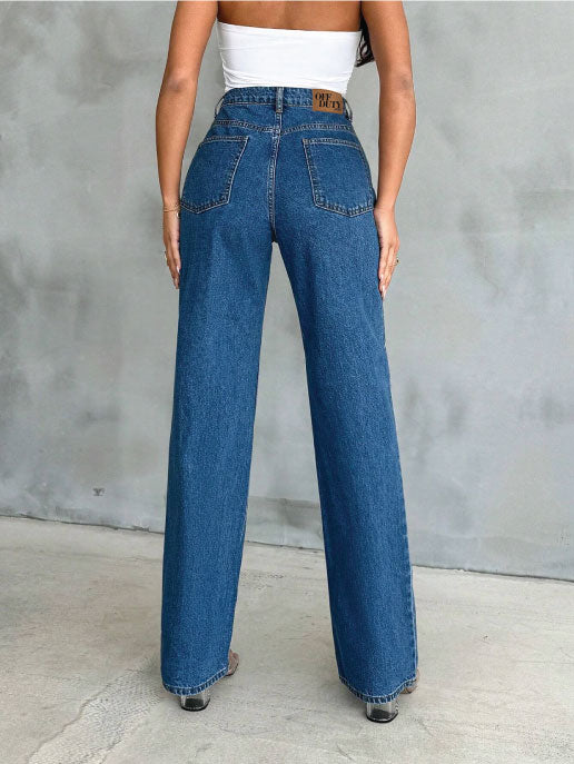 Wide Leg High Rise Jeans