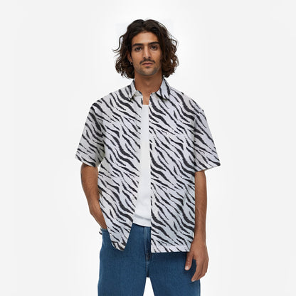 zebra print short sleeve shirt